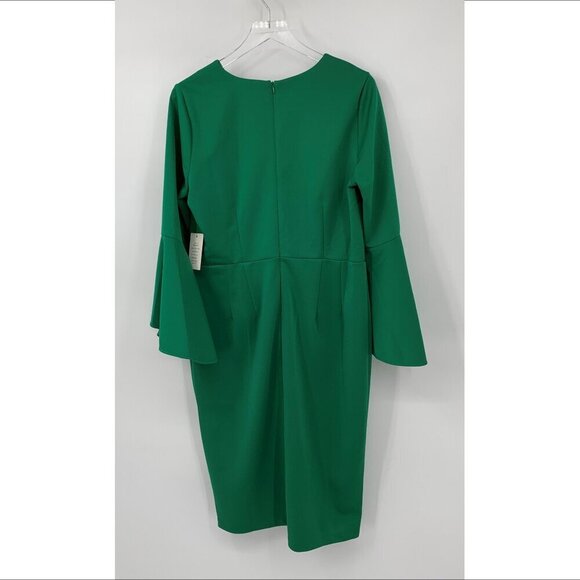 Eloquii flare sleeve scuba dress shift bell green knit stretch new 16 - Picture 5 of 6